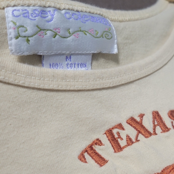 University of Texas UT Longhorn Embroidered Beaded Sequin Mid Sleeve Top, M - Picture 5 of 9